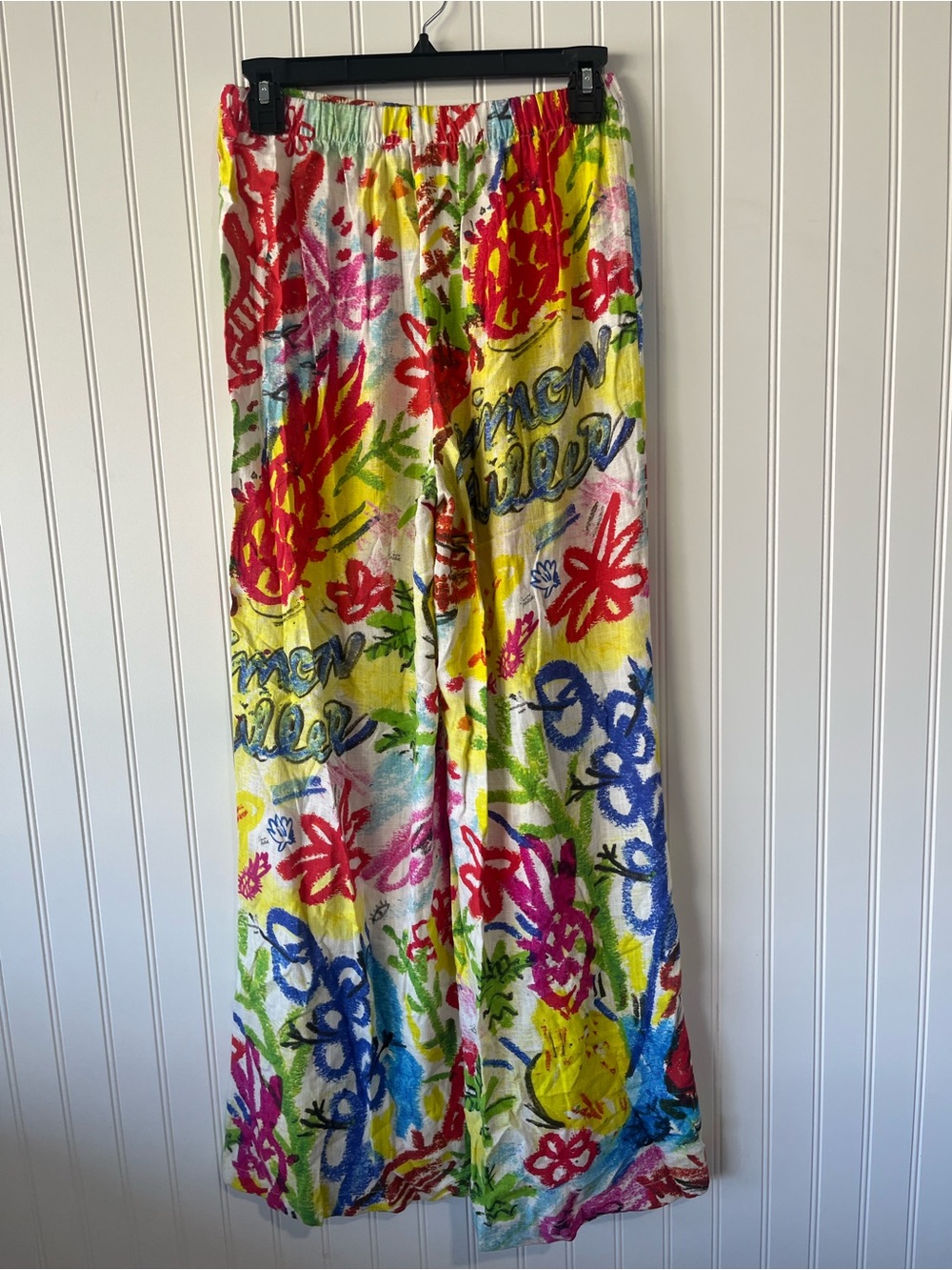 Colorful Abstract Floral Wide-Leg Lounge Pants - Picture 6 of 7